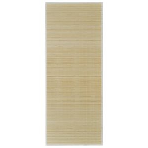 vidaXL Tapis en bambou naturel &agrave; latte rectangulaire 120 x 180 cm