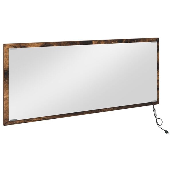 vidaXL Miroir Ch&ecirc;ne fum&eacute; 90 x 8,5 x 37 cm Bois d'ing&eacute;nierie