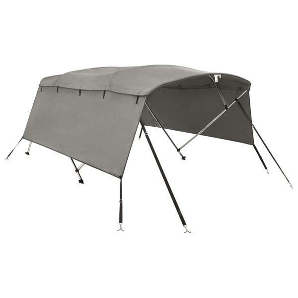 vidaXL Toit bimini &agrave; 4 arceaux parois lat&eacute;rales 243x(200-213)x137 cm