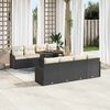 vidaXL Ensemble de canapé de jardin 9 pcs Noir Poly rotin