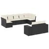vidaXL Salon de jardin 9 pcs avec coussins noir r&eacute;sine tress&eacute;e