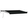 vidaXL Store r&eacute;tractable manuel avec LEDs Noir et anthracite 3 x 2,5 m