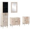 vidaXL Ensemble de mobilier de salle de bain 4 pi&egrave;ces Blanc