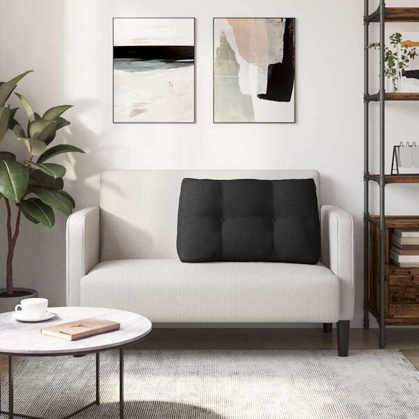 vidaXL Coussin de Dos Noir 80 x 24 x 50 cm tissu