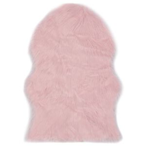 vidaXL Tapis 60 x 90 cm Peau de mouton synth&eacute;tique Rose