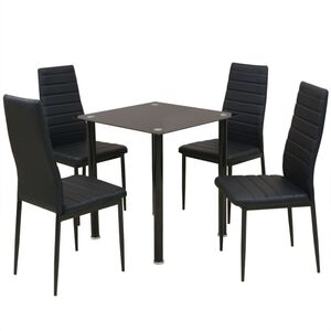 vidaXL Ensemble table et chaise de salle &agrave; manger 5 pi&egrave;ces noir