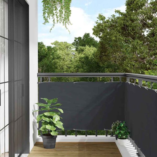 vidaXL &Eacute;cran d'intimit&eacute; de balcon anthracite 500x90 cm PVC