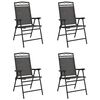 vidaXL Chaises pliantes, lot de 4, gris chin&eacute;, acier et textil&egrave;ne