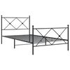vidaXL Cadre de lit métal sans matelas avec pied de lit noir 107x203cm
