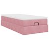 vidaXL Cadre de lit ottoman avec matelas rose 90x190 cm velours