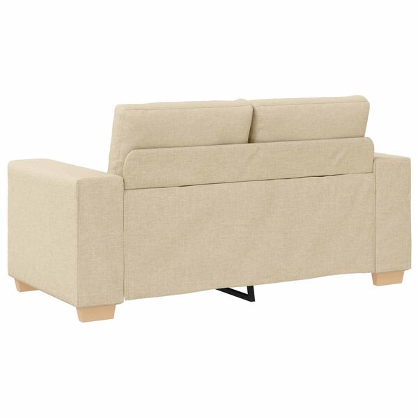 vidaXL | Canap&eacute; Loveseat | avec coussin Cr&egrave;me tissu