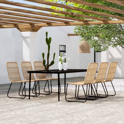 vidaXL Ensemble à manger de jardin 7 pcs Chêne