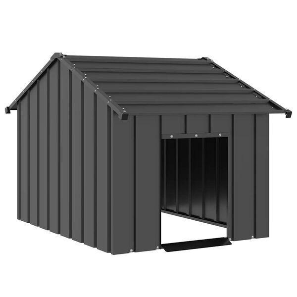 vidaXL Niche pour chien avec toit noir 83x130x85 cm acier galvanis&eacute;