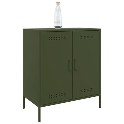 vidaXL Buffet vert olive 68x39x79 cm acier