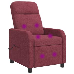 vidaXL Fauteuil de massage inclinable Bordeaux Tissu