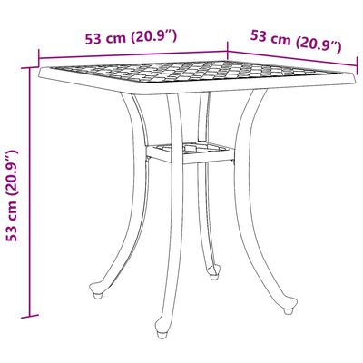 vidaXL Table de jardin blanc 53x53x53 cm aluminium coulé