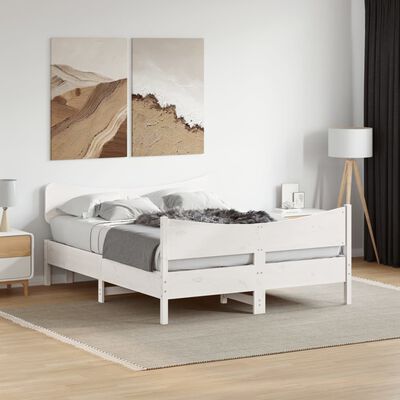 vidaXL Cadre de lit sans matelas blanc 160x200 cm bois de pin massif