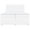 vidaXL Sommier à lattes de lit avec matelas Blanc 200x200cm Similicuir