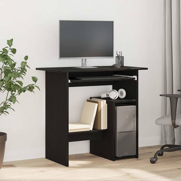 vidaXL Bureau ch&ecirc;ne noir 80x45x74 cm bois d'ing&eacute;nierie