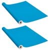 vidaXL Films autoadh&eacute;sifs pour meubles 2 pcs Azur&eacute; 500x90 cm PVC