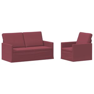 vidaXL Ensemble de Canap&eacute;s 2 pcs Bordeaux Tissu