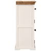 vidaXL Buffet blanc et marron 55x30x73 cm bois de manguier solide brut