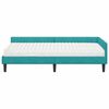 vidaXL Cadre de lit d'angle avec matelas Autre 2 pcs Turquoise Velours