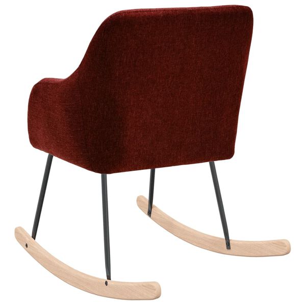 vidaXL Chaise &agrave; bascule Rouge bordeaux Tissu