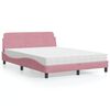 vidaXL Lit avec matelas Dover rose 140x190 cm velours