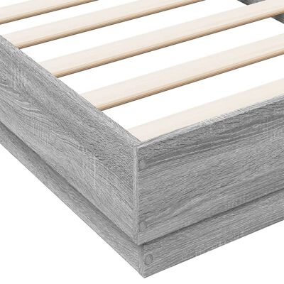 vidaXL Cadre de lit sonoma gris 75x190 cm bois d'ingénierie