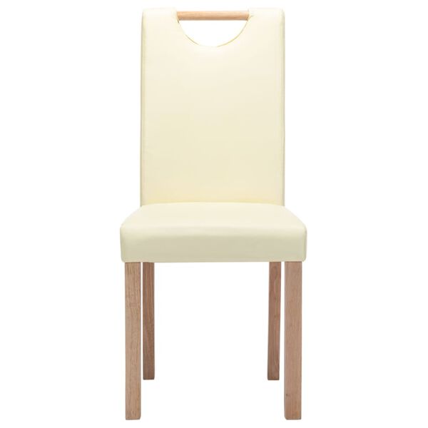 vidaXL Chaises &agrave; manger lot de 4 cr&egrave;me similicuir