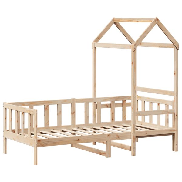 vidaXL Lit de jour avec toit sans matelas 90x190 cm bois massif