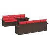 vidaXL Ensemble de canap&eacute; de jardin 9 pcs Marron Poly Rattan
