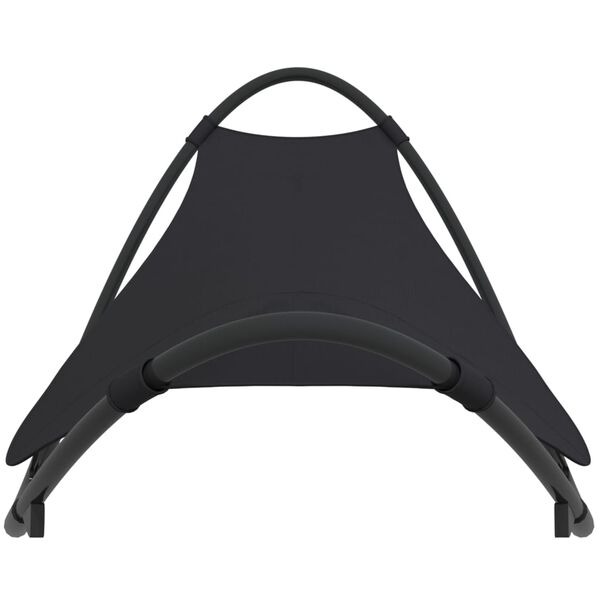 vidaXL Chaise longue &agrave; bascule avec roues Acier et textil&egrave;ne Noir