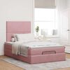 vidaXL Cadre de lit ottoman avec matelas rose 120x190 cm velours