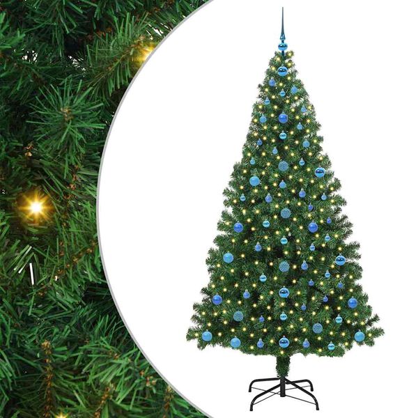 vidaXL Sapin de Noël artificiel Vert 210 cm PVC, Acier et Plastique