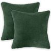 vidaXL Housse de coussin 2 pcs HEERLEN Vert fonc&eacute; 30 x 30 cm Boucl&eacute;