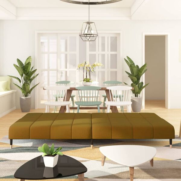 vidaXL Canap&eacute;-lit &agrave; 2 places marron velours