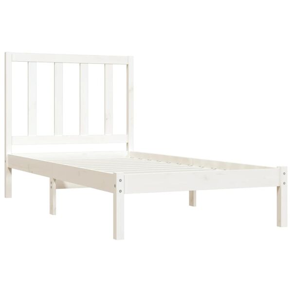 vidaXL Cadre de lit sans matelas blanc bois de pin massif 100x200 cm