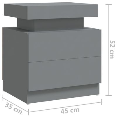 vidaXL Table de chevet Gris 45x35x52 cm Aggloméré