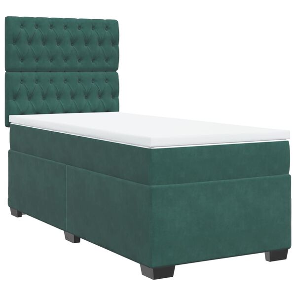 vidaXL Sommier &agrave; lattes de lit et matelas Vert fonc&eacute; 80x200 cm Velours