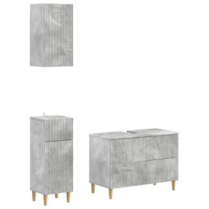 vidaXL Ensemble de meuble de salle de bain 3 pi&egrave;ces ARNHEM Gris b&eacute;ton