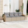 vidaXL Salon de jardin avec coussins 4 pcs beige r&eacute;sine tress&eacute;e