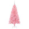 vidaXL Sapin de Noël avec 150 LED avec support Rose 150 cm PVC