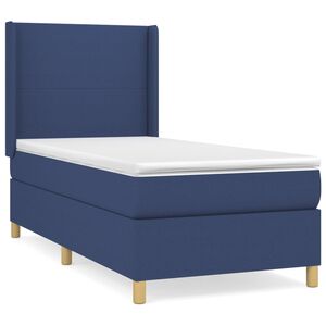 vidaXL Sommier &agrave; lattes de lit avec matelas Bleu 80x200 cm Tissu
