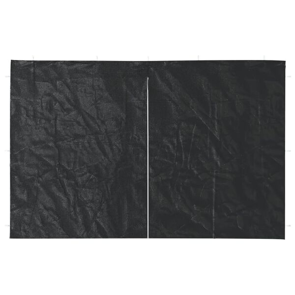 vidaXL Paroi de tente de r&eacute;ception 2pcs fermeture &eacute;clair PE Anthracite