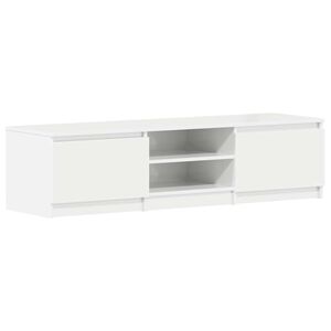 vidaXL Meuble TV blanc brillant 140x40x35,5 cm bois d'ing&eacute;nierie