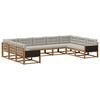 vidaXL Ensemble de canap&eacute;s d'ext&eacute;rieur 9 pc Naturel et gris clair