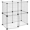 vidaXL Cage animaux de compagnie &agrave; 12 panneaux et porte Noir 70x35x70 cm