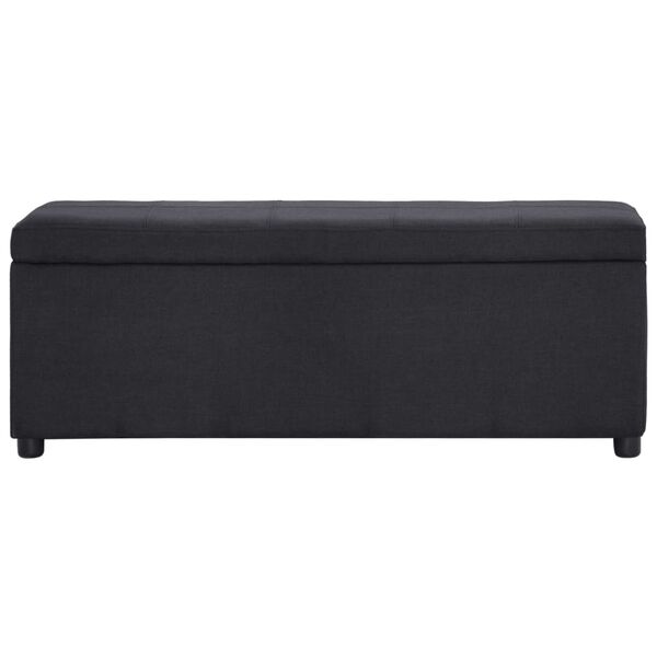 vidaXL Banc avec compartiment de rangement 116 cm Noir Polyester